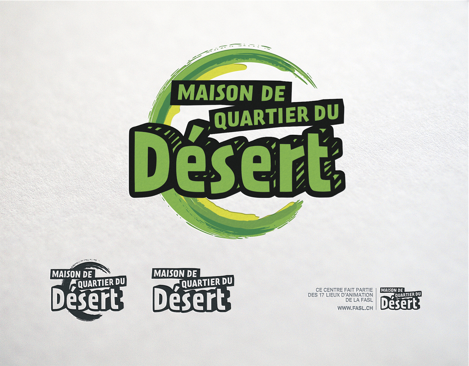 03 Création du logo pour la maison de Quartier du Désert - ville de Lausanne / Fondation pour l'animation socioculturelle lausannoise